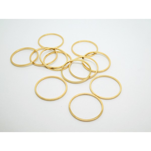 10 Connecteurs anneaux fermés ronds 18mm plaqué or - Photo n°1