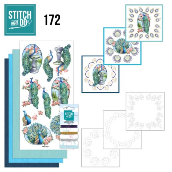Stitch and do 172 - kit Carte 3D broderie - Paons - Photo n°1