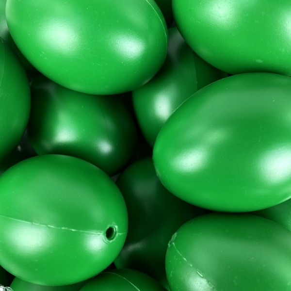 Lot 25 Oeufs en plastique Vert brillant, hauteur 6 cm, déco de Pâques et chasse aux oeufs - Photo n°3