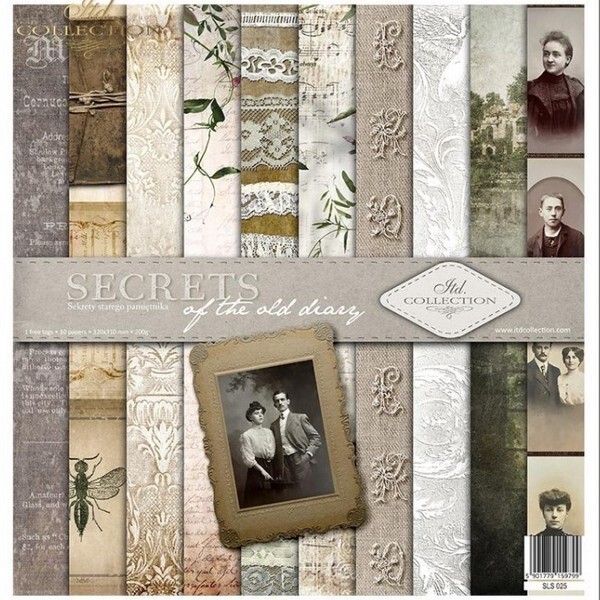 10 papiers assorties scrapbooking 30.5 x 30.5 cm Itd Collection SECRETS OF THE OLD DIARY - Photo n°1