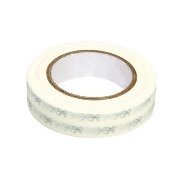 Washi tape blanc à noeuds argent - Photo n°1