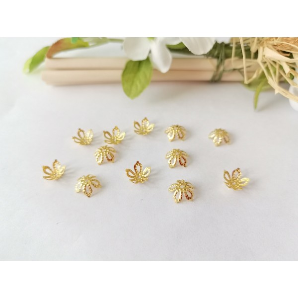 Coupelles filigrane fleur dorées 8 mm x 20 - Photo n°3