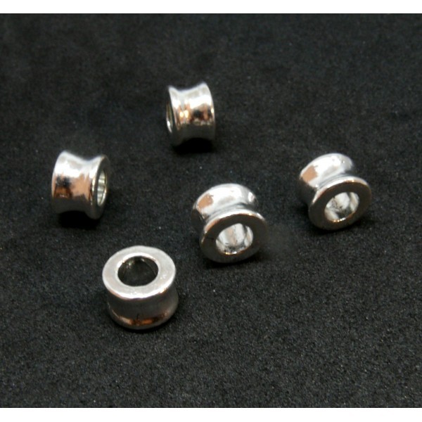 H119214 PAX 20 perles intercalaire Tambour Trou 4.5mm qualité Argent Platine - Photo n°1