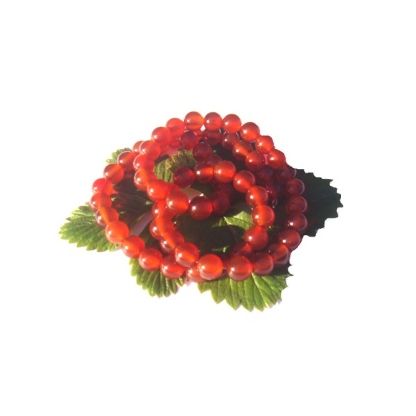 Perles Agate Cornaline Rouge 6 MM de diamètre X 10 - Photo n°1