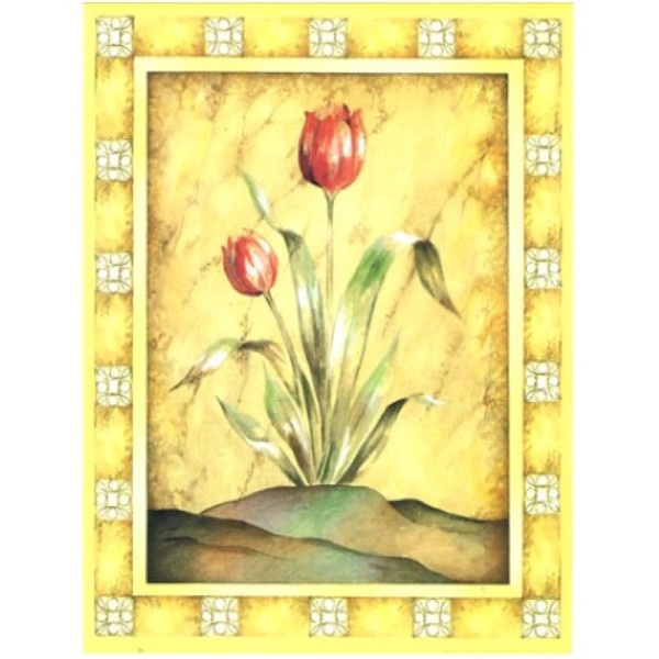 Image 3D - 20x25 - SE2025-043 - Tulipe fond jaune - Photo n°1