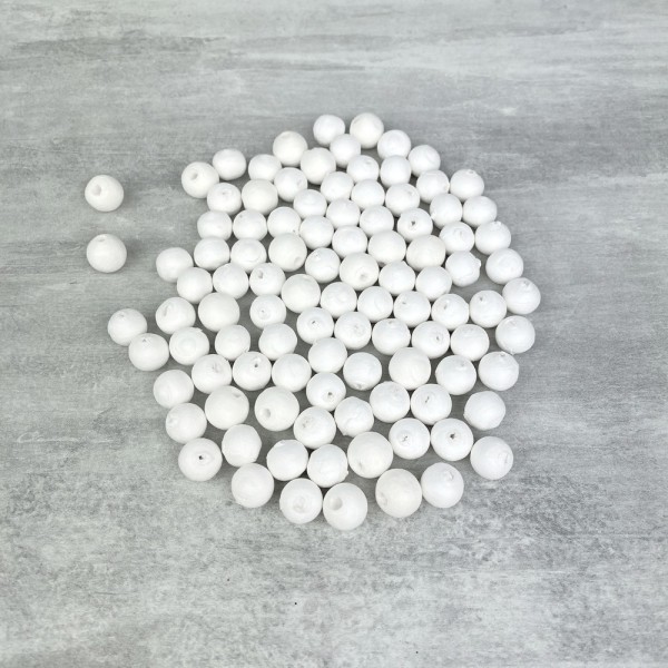 Lot de 100 Boules de 1 cm en ouate de cellulose, Billes blanches en coton compressé de 10 mm avec tr - Photo n°1