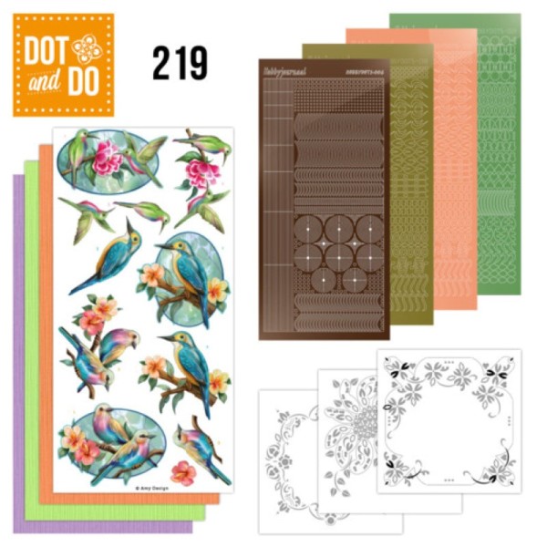 Dot and do 219 - kit Carte 3D - Oiseaux colorés - Photo n°1