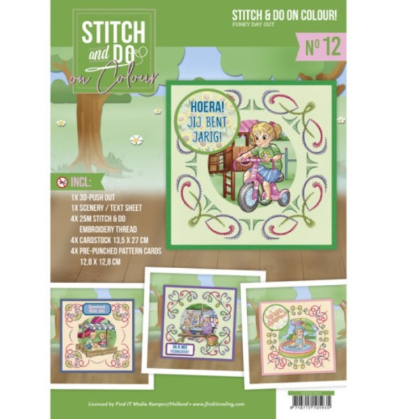Stitch and Do on Colour 012 - Kit Carte 3D à broder de couleur - Belle journée dehors - Photo n°1