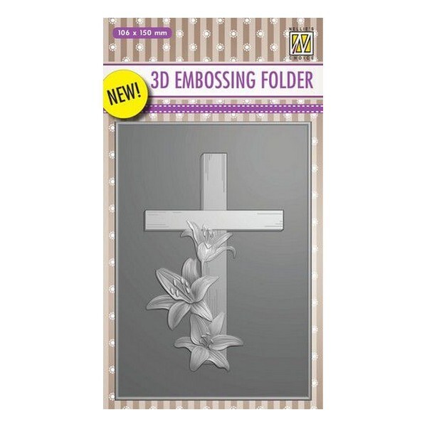 Embossing folder classeur de gaufrage 10,5 x 14,8 cm CROIX FLEUR LYS 010 - Photo n°1