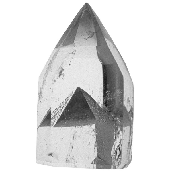 Pointe polie mono-terminée en cristal de roche fantôme - 24 grammes. - Photo n°2