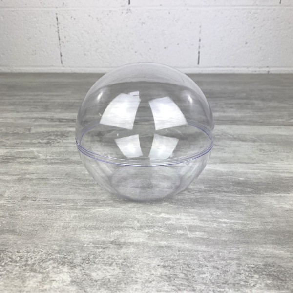 Boule en plastique à fond plat, diam. 14 cm, cristal transparent séparable, Contenant sécable à pose - Photo n°3