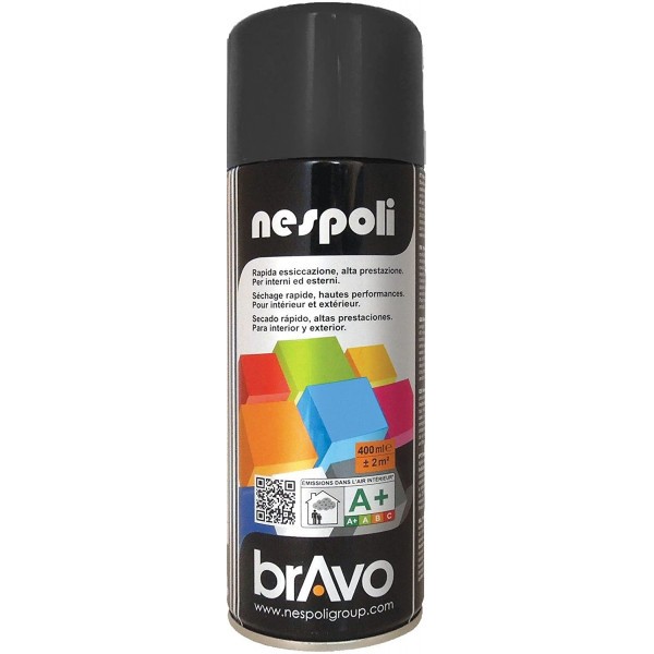 Bombe de peinture professionnelle Nespoli - noir brillant - Photo n°1