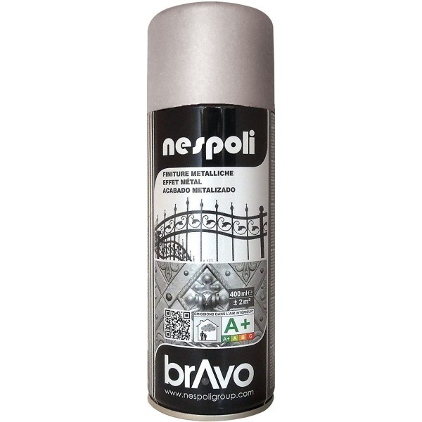 Bombe de peinture professionnelle Nespoli - argent métallisé - Photo n°1
