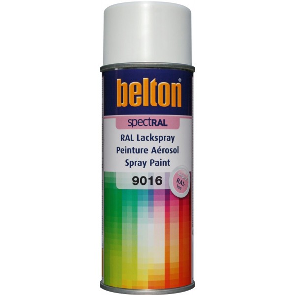 Bombe de peinture Belton Spectral RAL9016 Blanc signalisation 400ml - Photo n°1