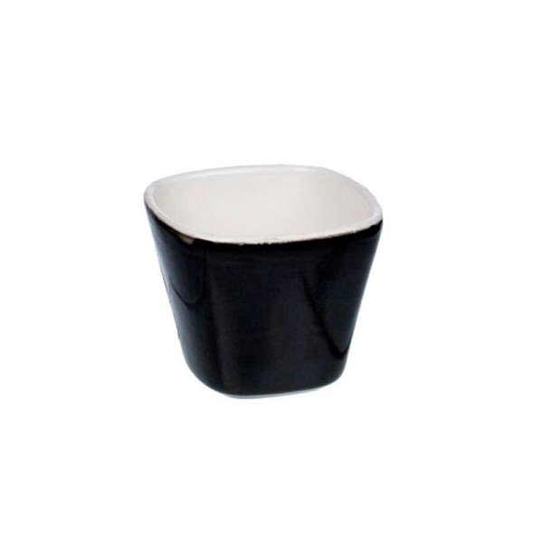 Mini verrine carrée en porcelaine noire et blanche - Photo n°1