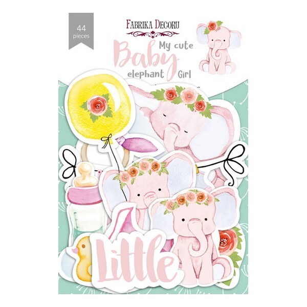 Die cuts formes décoratives scrapbooking Fabrika Décoru 44 pièces My Cut Baby Elephant GIRL - Photo n°1