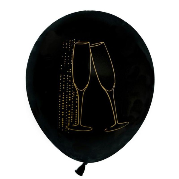 Ballon champagne noir x 8 - Photo n°1
