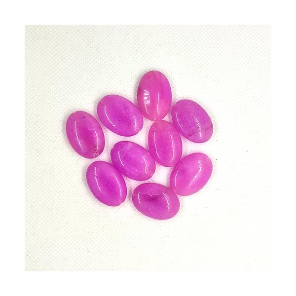 Lot de 8 perles en verre rose - 24x17mm - Photo n°1