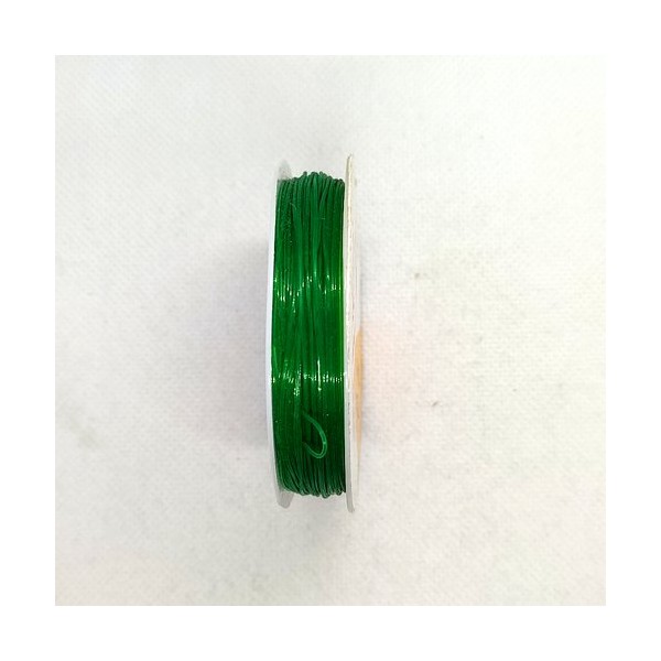 Bobine fil nylon élastique vert foncé – 10m - 0.5mm - Photo n°1