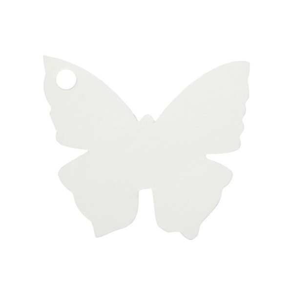 Etiquette porte nom papillon blanc x10 - Photo n°1