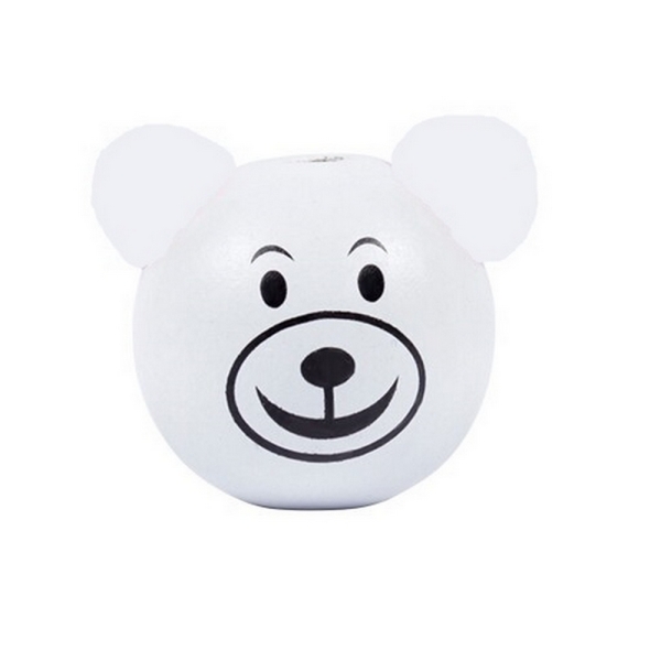 Perle 3D Ours Blanc 25mm Tete Ourson - Photo n°1