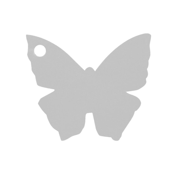 Etiquette porte nom papillon gris x10 - Photo n°1