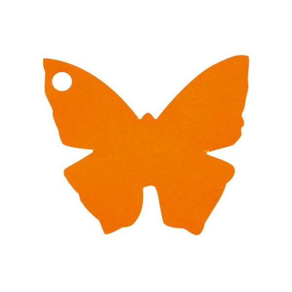 Etiquette porte nom papillon orange x10 - Photo n°1