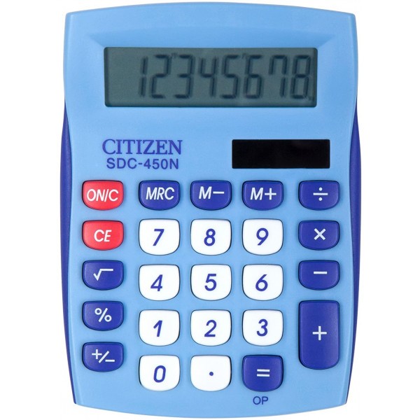 Calculatrice de table petite taille bleu clair Citizen SDC-450NBL - Photo n°4