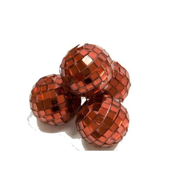 Mini boules à facettes rouge x4 - Photo n°1