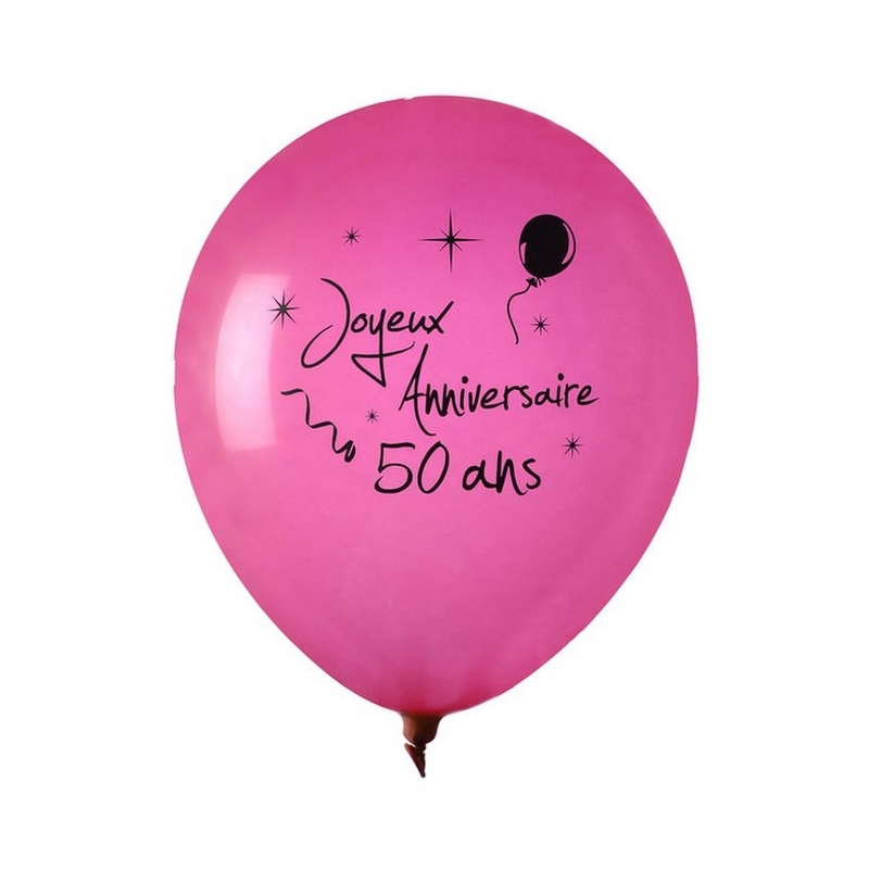 Ballon Joyeux Anniversaire Fuschia 50 Ans X 8 Decoration De Salle Pour Anniversaire Creavea