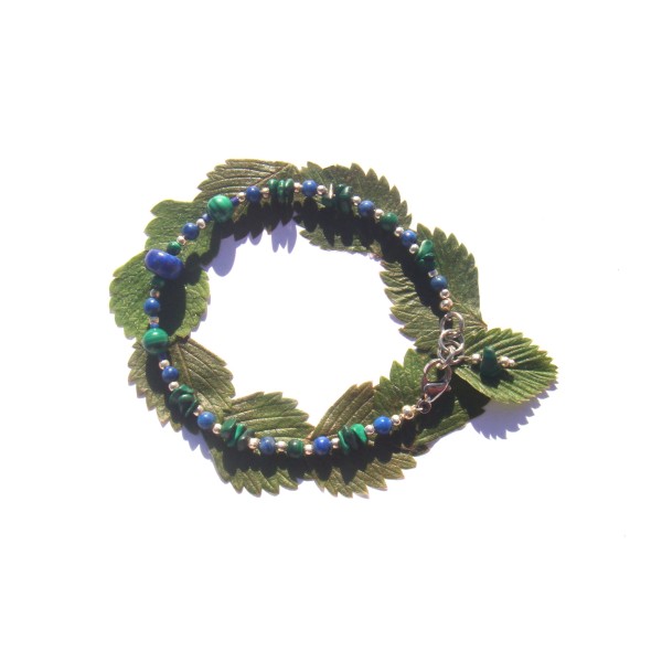 Bracelet Malachite/Lapis Lazuli 18.5/20 CM de tour de poignet - Photo n°3