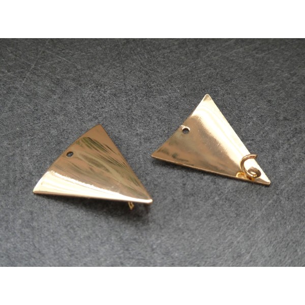 2 Connecteurs triangle lisse 24*22mm doré - Photo n°1