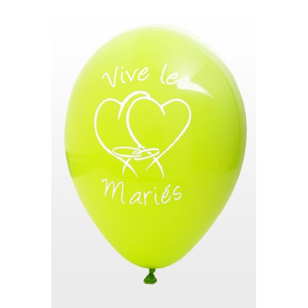 Ballon Vive les mariés x8 vert anis - Photo n°1
