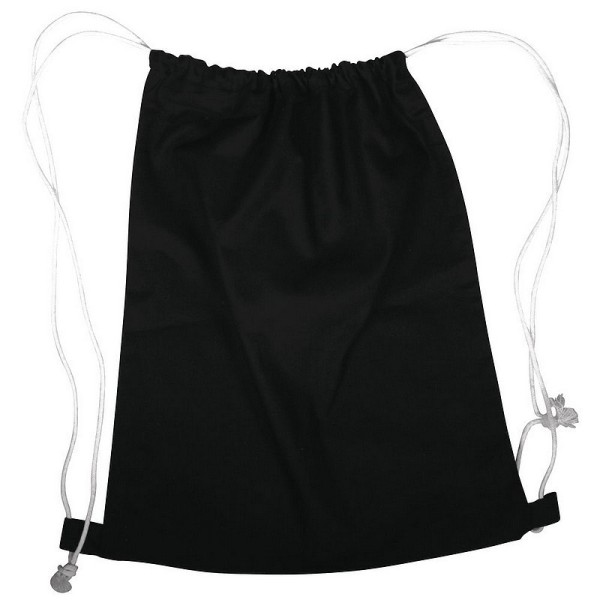 Sac de sport noir en coton, 38 x 42 cm, sac de gym avec cordon - Photo n°1