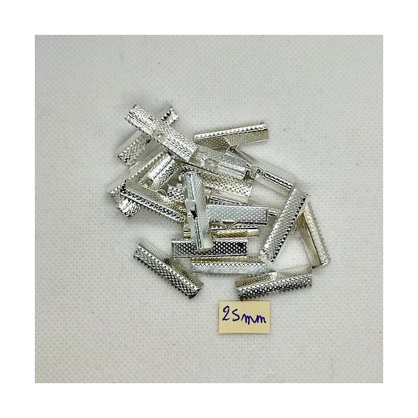 20 Griffes en métal argenté - serres fils/ruban - 25mm - Photo n°1