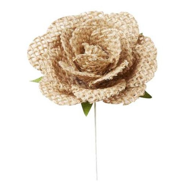 Mini rose en lin x2 D.5cm - Photo n°1