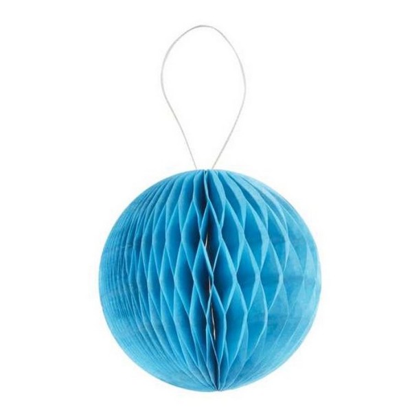 Boule alvéolée 3D 8cm turquoise x4 - Photo n°1