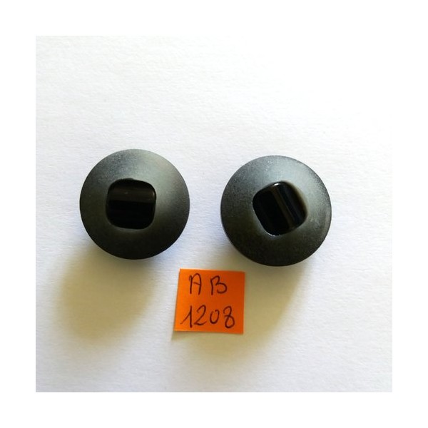 2 Boutons en résine gris - 25mm - AB1208 - Photo n°1