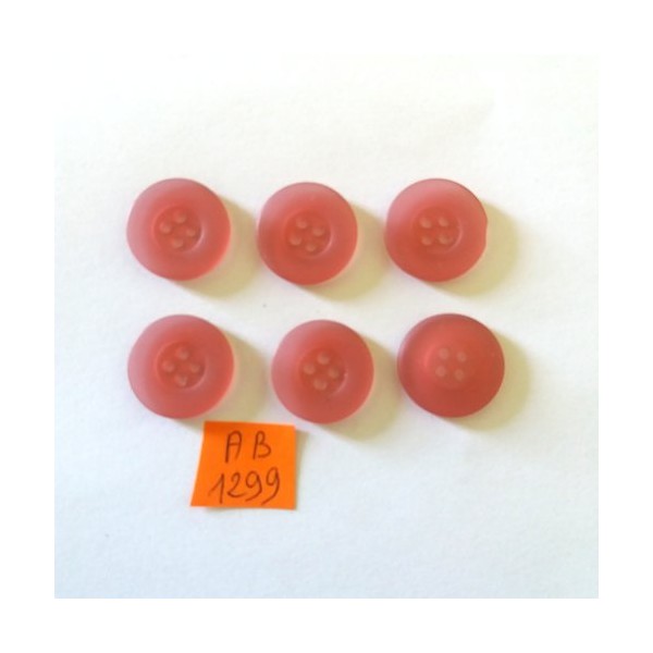 7 Boutons en résine rose opaque – 17mm - AB1299 - Photo n°1