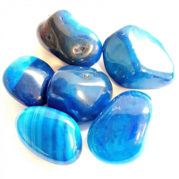 1 X grosse pierre roulée en agate agathe bleue - Photo n°2
