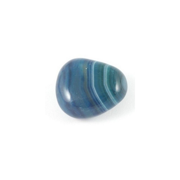 1 X grosse pierre roulée en agate agathe bleue - Photo n°4