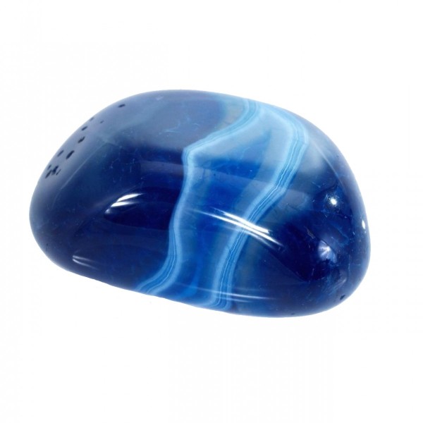 1 X grosse pierre roulée en agate agathe bleue - Photo n°1