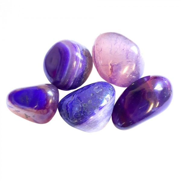 1 X grosse pierre roulée en agate agathe violet violette - Photo n°1