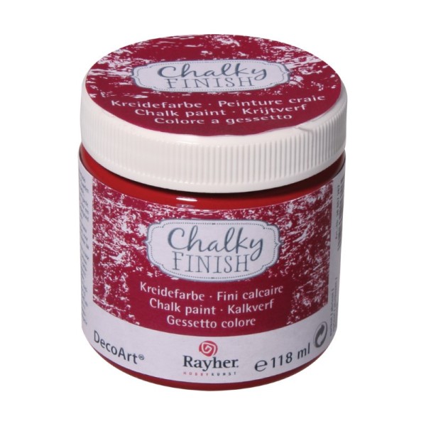 Peinture Chalky Finish Rayher - 118 ml - Rouge classique - Photo n°1