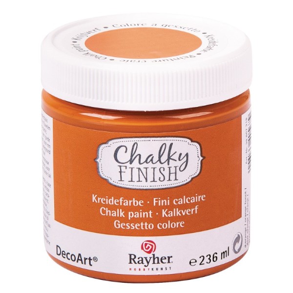 Peinture Chalky Finish Rayher - 236 ml - Orange foncé - Photo n°1