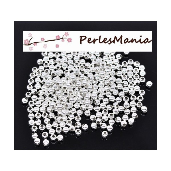 PS1116061H PAX 500 perles intercalaires passants 3mm métal coloris ARGENT VIF - Photo n°1