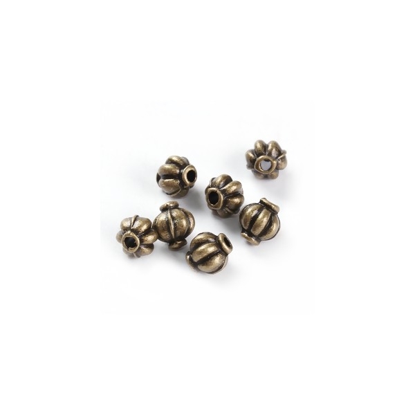 PS1195115 PAX 50 perles intercalaires, Potiron 6 mm metal couleur Bronze - Photo n°1