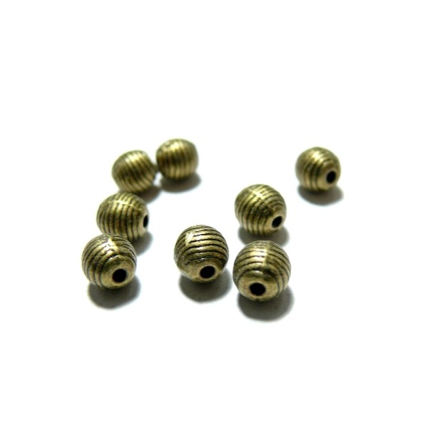 H6662 PAX 20 perles intercalaires style rayures coloris Bronze - Photo n°1