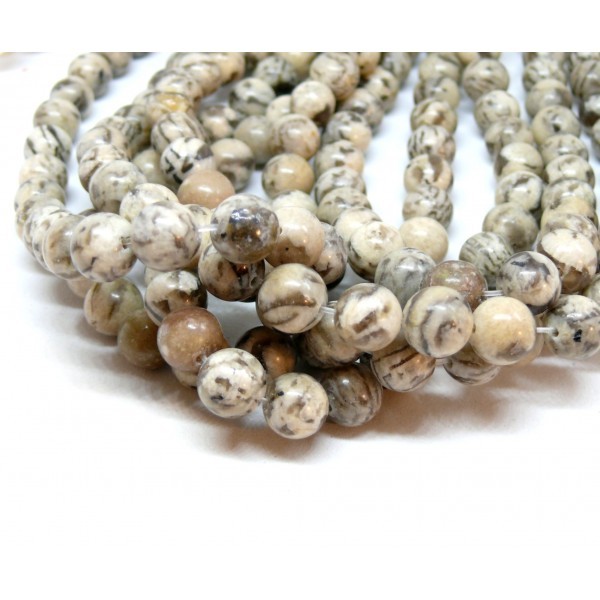 BU11210412153233 Lot 1 fil d'environ 45 perles Rondes 8m Labradorite - Photo n°1