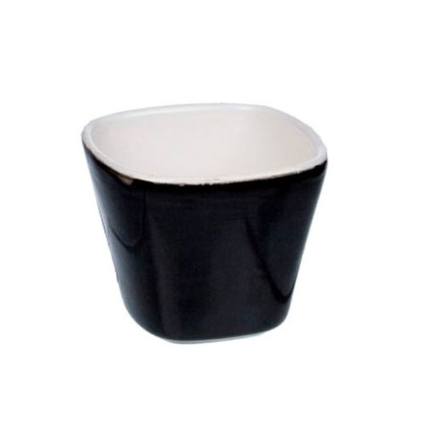 Mini verrine carrée en porcelaine noire et blanche Lot de 4 - Photo n°1